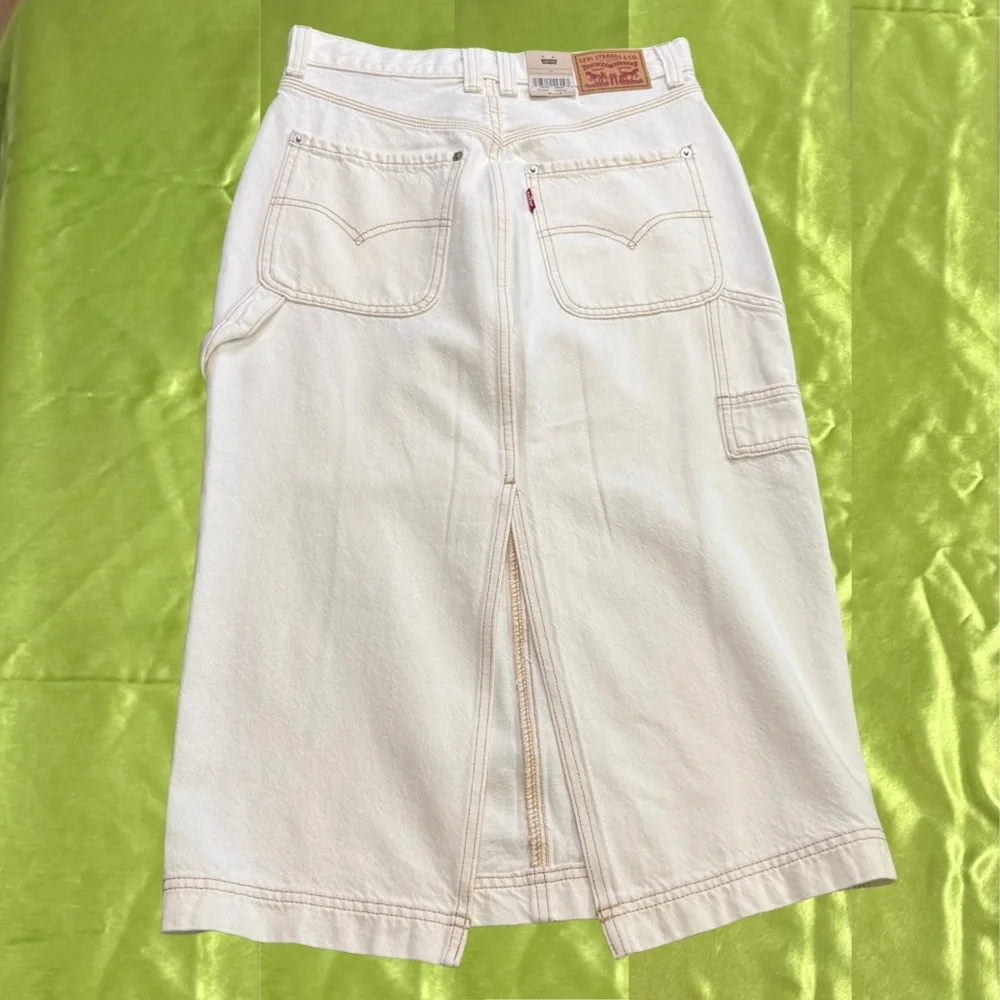 Levi’s Cream Jean Midi Skirt - Picture 2 of 8